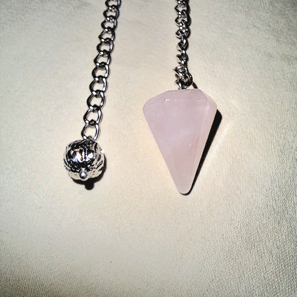 Natural Rose Quartz Crystal Stone Pendulum